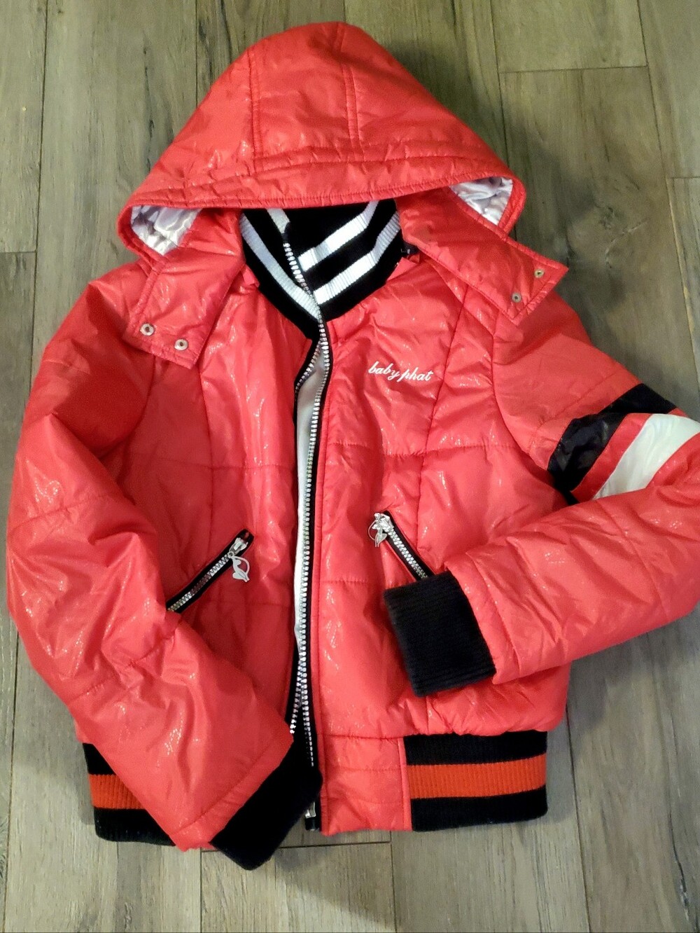 Baby Phat jacket puffer, size M, red with gold logo